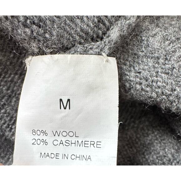 Tsesay Wool Cashmere Gray Sweater Dress Women’s Medium Ruffle Sleeve Pullover - Picture 4 of 5